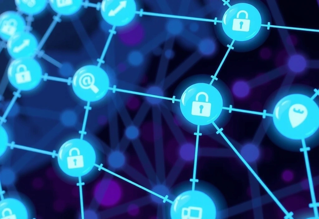 Illustration of interconnected digital networks, representing third-party data sharing and external website links