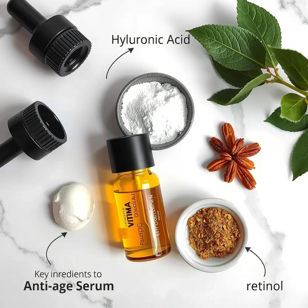 Radiant Renewal Anti-Aging Serum ingredients display